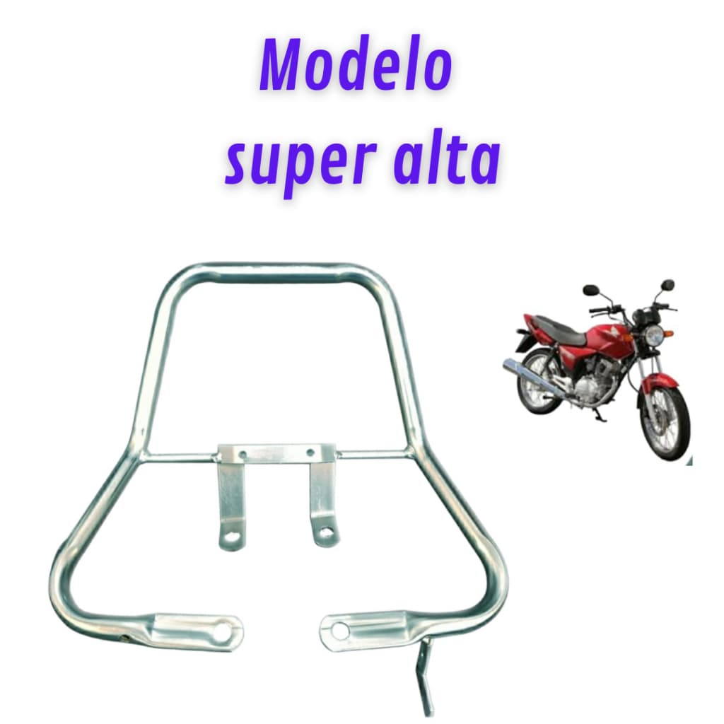 Alça Esportiva Quadrada Super Alta Cromada Titan150 Carburada 2004 a 2008
