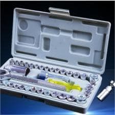 Kit Reparo Mecanica Jogo De Soquete 40 Pcs + Jogo Chave Torx 7 Pcs T10 A T40