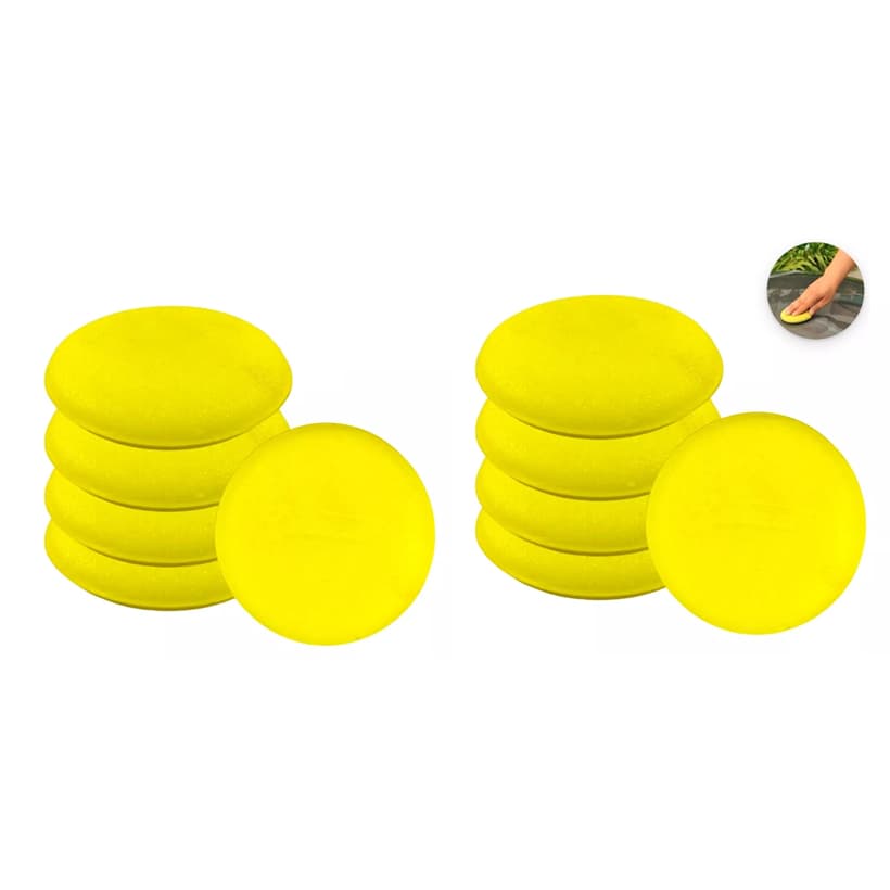 Kit Espuma Esponja Espuma Aplicadora Cera Couro Silicone Pretinho