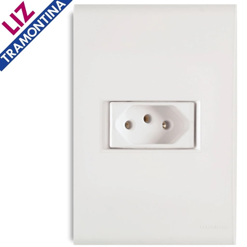 Kit 20pç Conjunto 1 Tomada 2P+T 10A Liz Branco - Tramontina Envio Imediato