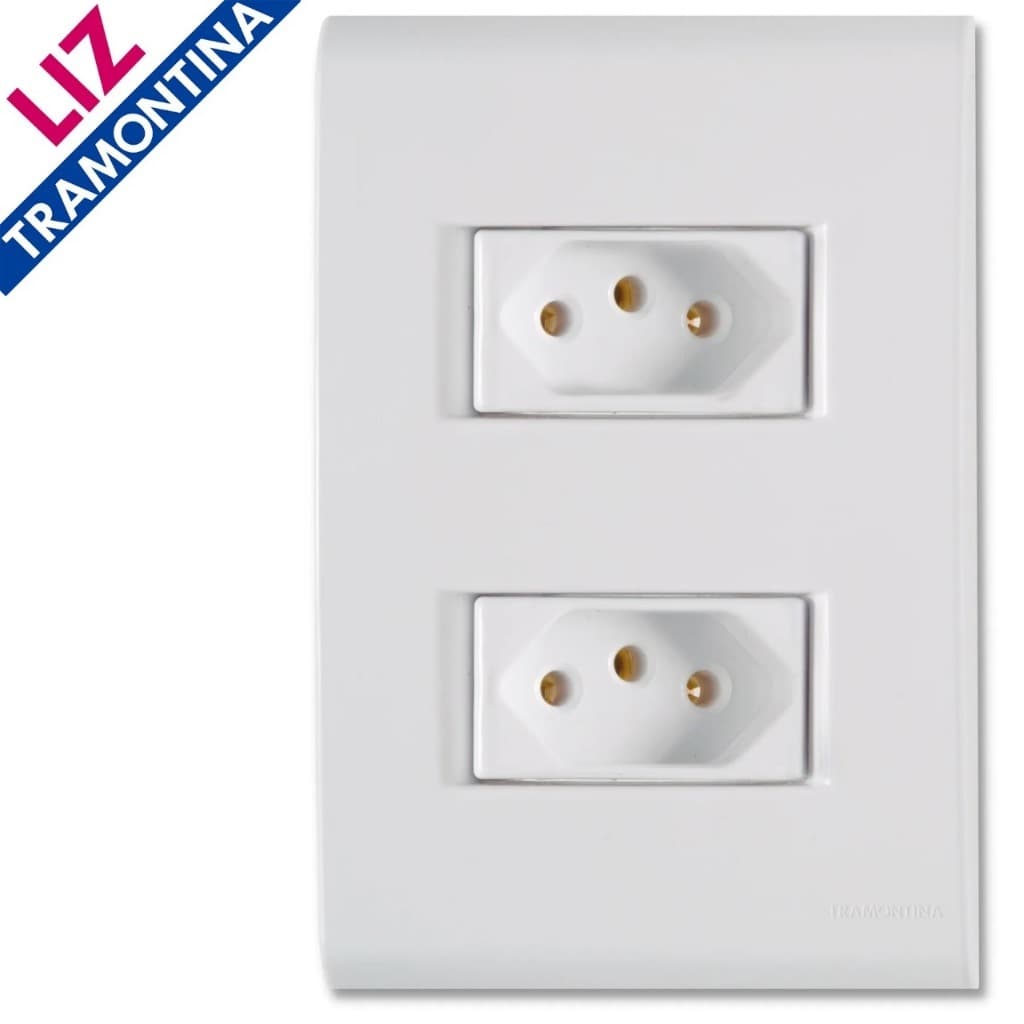 Kit 10pç Conjunto 2 Tomadas 2P+T 10A Liz Branco - Tramontina Envio Imediato