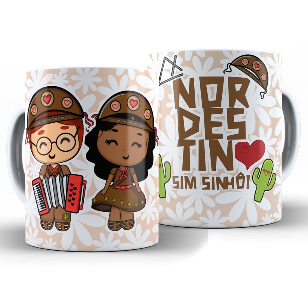 Caneca Nordestino Sim Sinhô + Caixa - Xícara Divertida 325ML Cerâmica