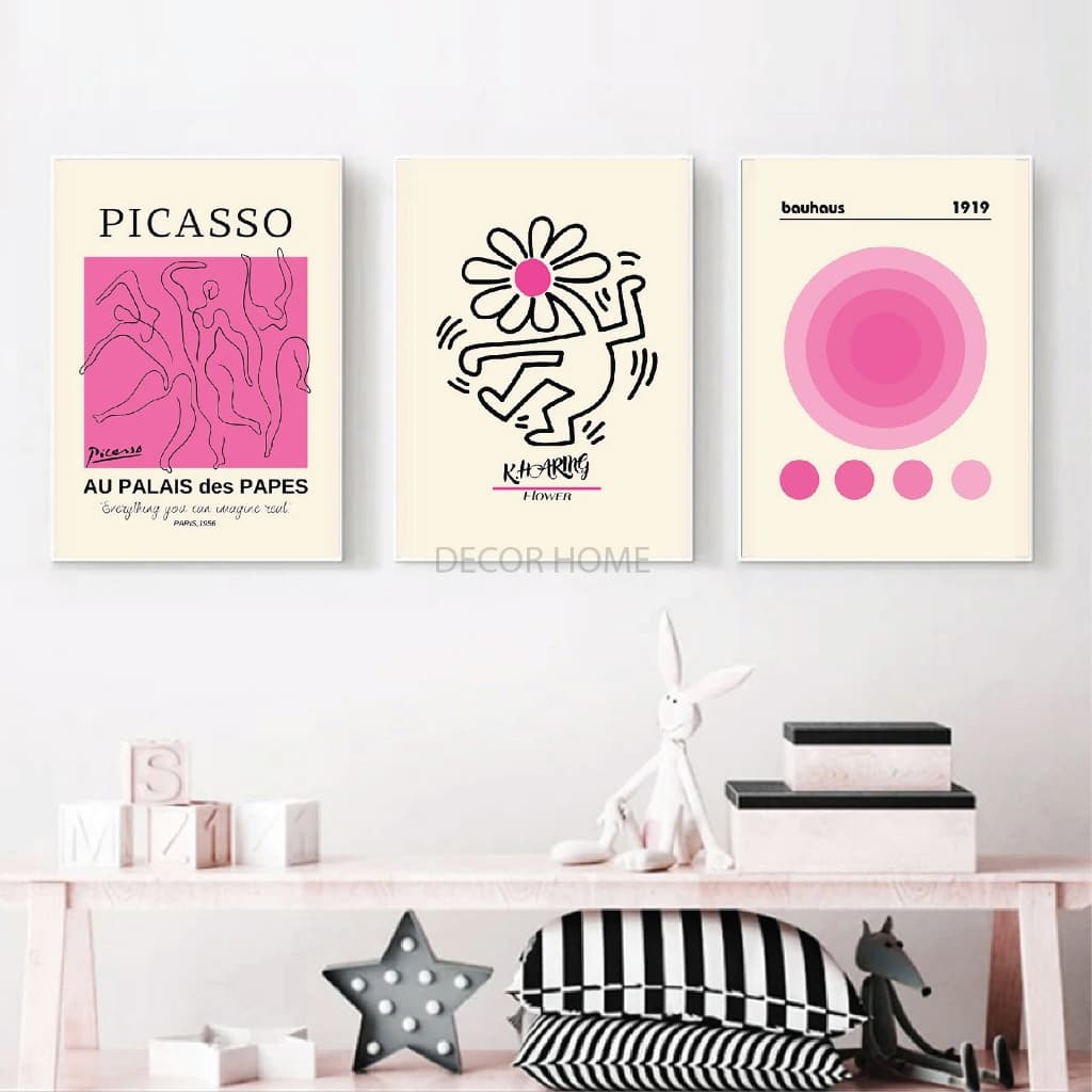 Promoção! 3 Quadros  decorativo picasso, arte, flor