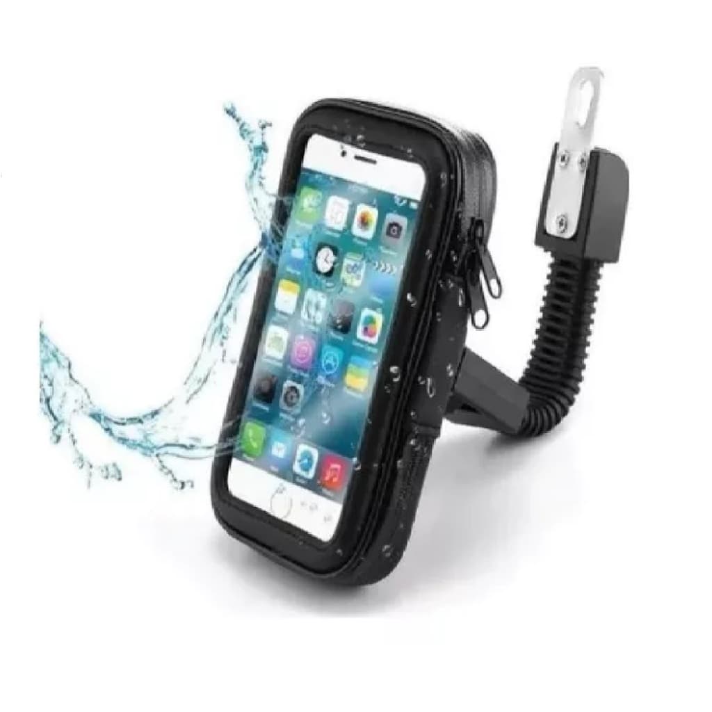 Suporte Com Estojo Base Apoio Para Celular Guidão Moto Bicicleta - Altomex C-027