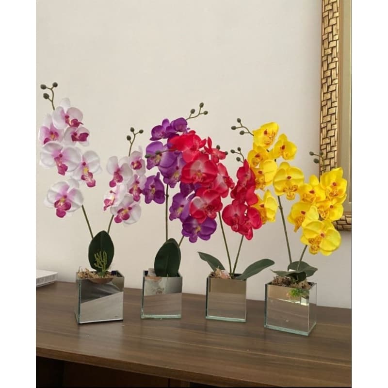 arranjos de espelhos encantados:a beleza das orquídeas artificiais em arranjos deslumbrantes