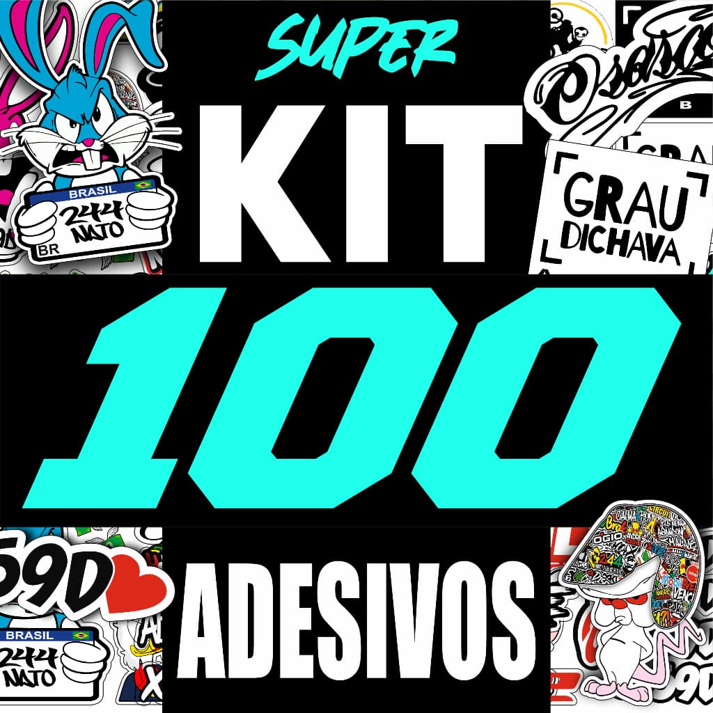 Cartela De Adesivos Bike Carro Moto Capacete - 100 Unidades - Prova D'Água