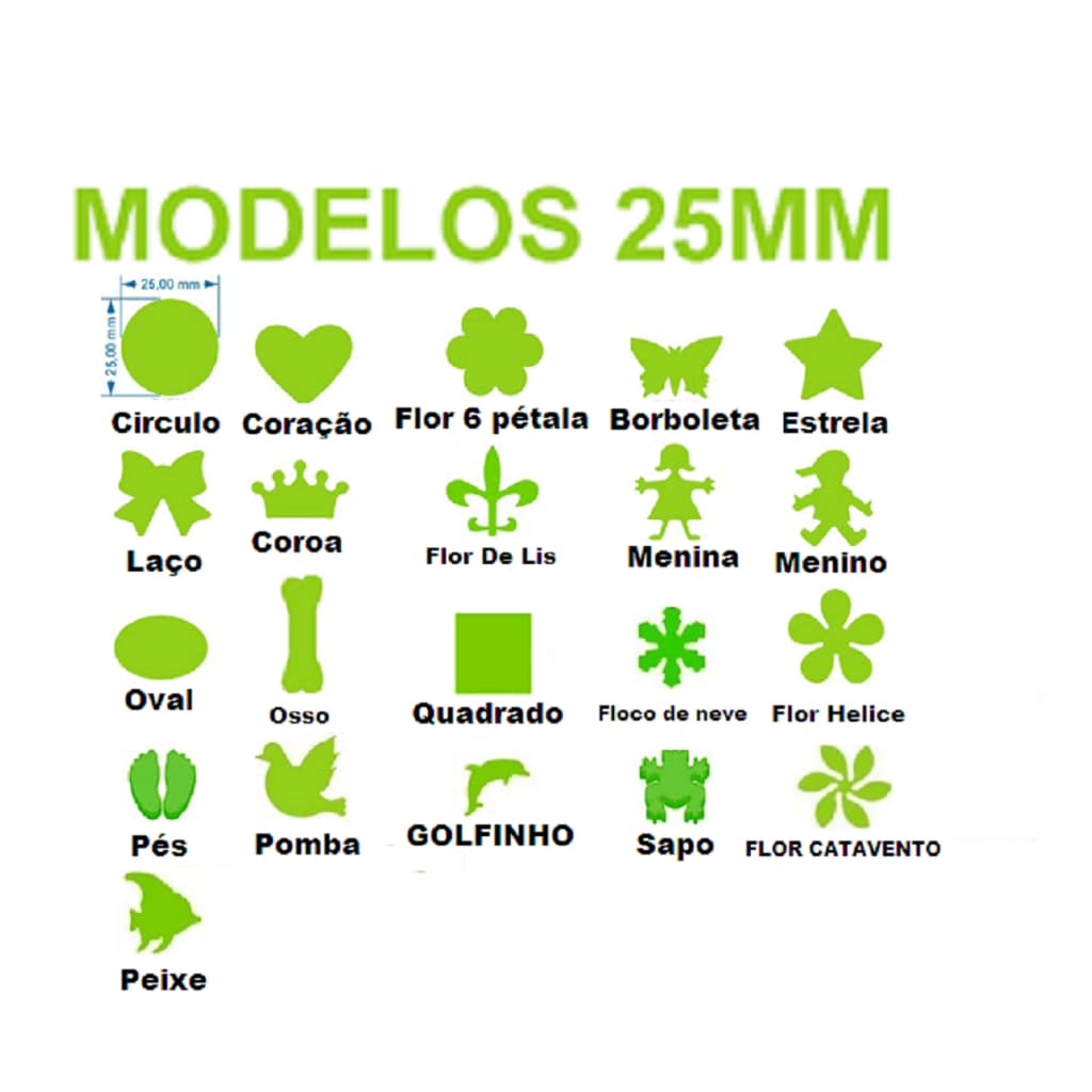 kit 4 cortadores eva e papel 2 cortador de 25mm + 2  de 16mm