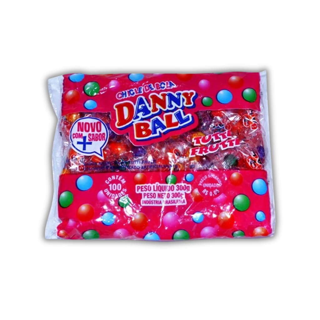 Chiclete Danny Ball Bolinha Tutti-Frutti 300g 100un Festa Infantil Sacolinha Surpresa