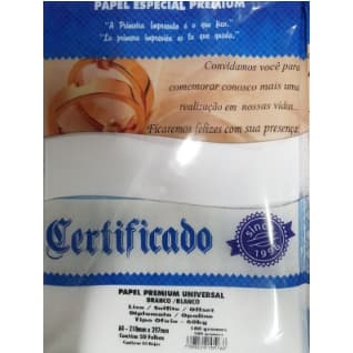 Papel Offset 180g Branco 50 Folhas - Masterprint