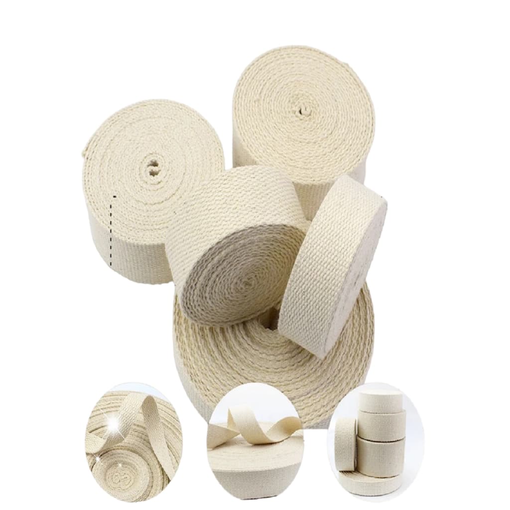 Pavio Em Algodão modelo Chato ideal para Lampiões Lamparinas velas castiçais Tochas decoração 35mm  5mts