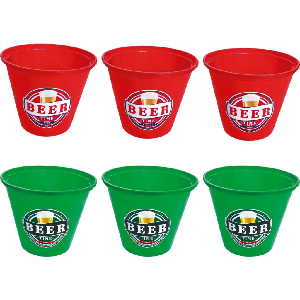 Kit 6 Baldes Plastico 5,5 Litros Gelo E Cerveja P/ Festa Bar Restaurante Reforçado Limpeza Vaso Flor Domestico