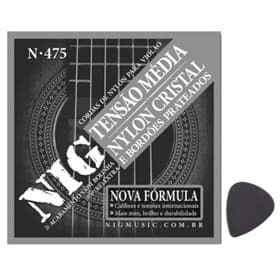 Encordoamento NIG P/ Violão Nylon Cristal Prateada Tensão Média - N475