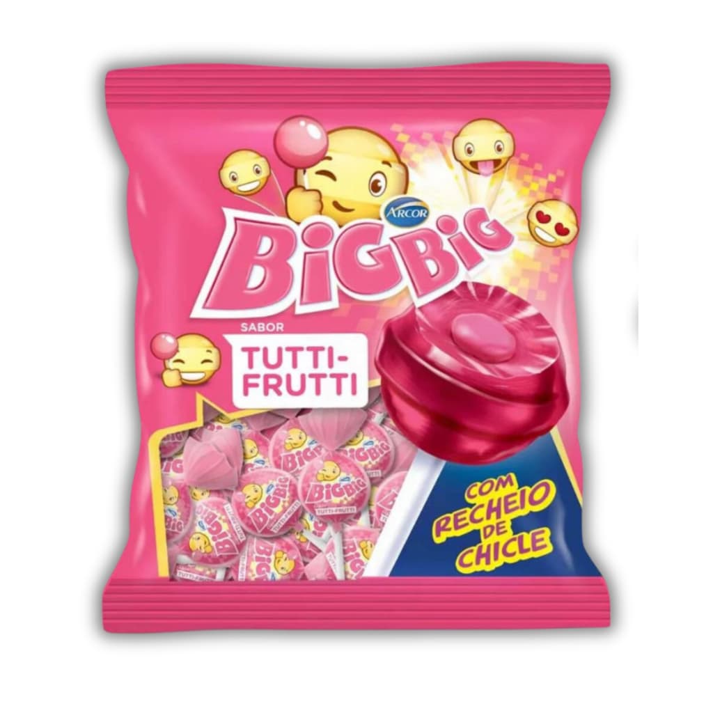 Pirulito Big Big Recheado Chiclete Tutti Frutti 500g 42un Arcor Festa Kit Lembrancinha