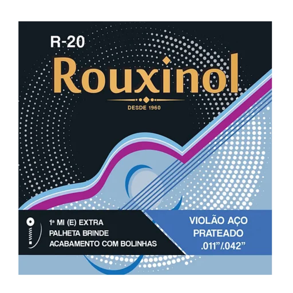 Encordoamento Rouxinol P/ Violão Aço Inox C/ Bolinha - R20