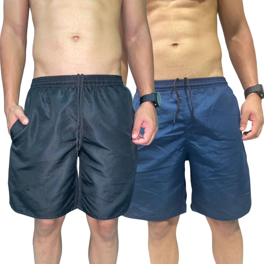 Kit 2 Bermudas Short Tactel Masculinas Corrida Academia Verão Praia Piscina