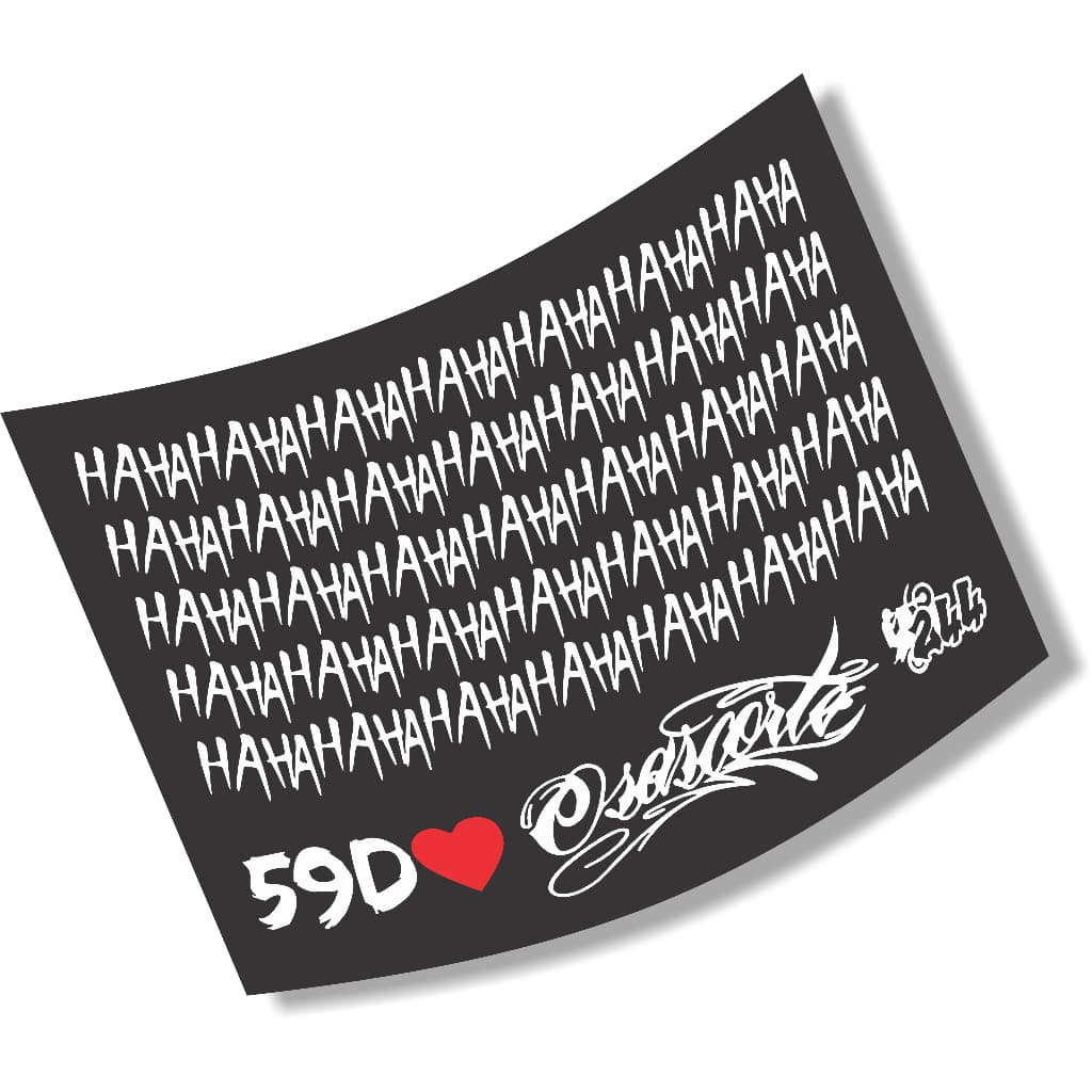 KIT 04 Adesivos  HAHA 59d Osascorte 244 grau para Moto para-lama capacete carro vidroo