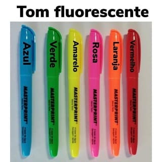 Kit 6 Caneta Marca Texto Canetas Tom Neon Masterprint