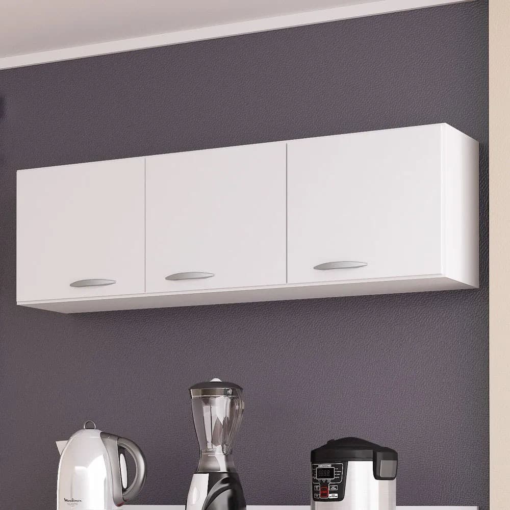 Armário Aéreo de Cozinha 120cm 3 Portas Classic - Poquema