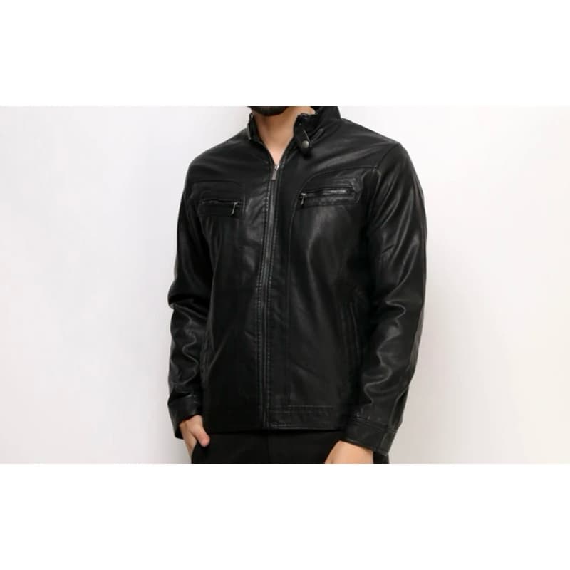 Jaqueta De Couro Masculina Slim Top Pronta entrega