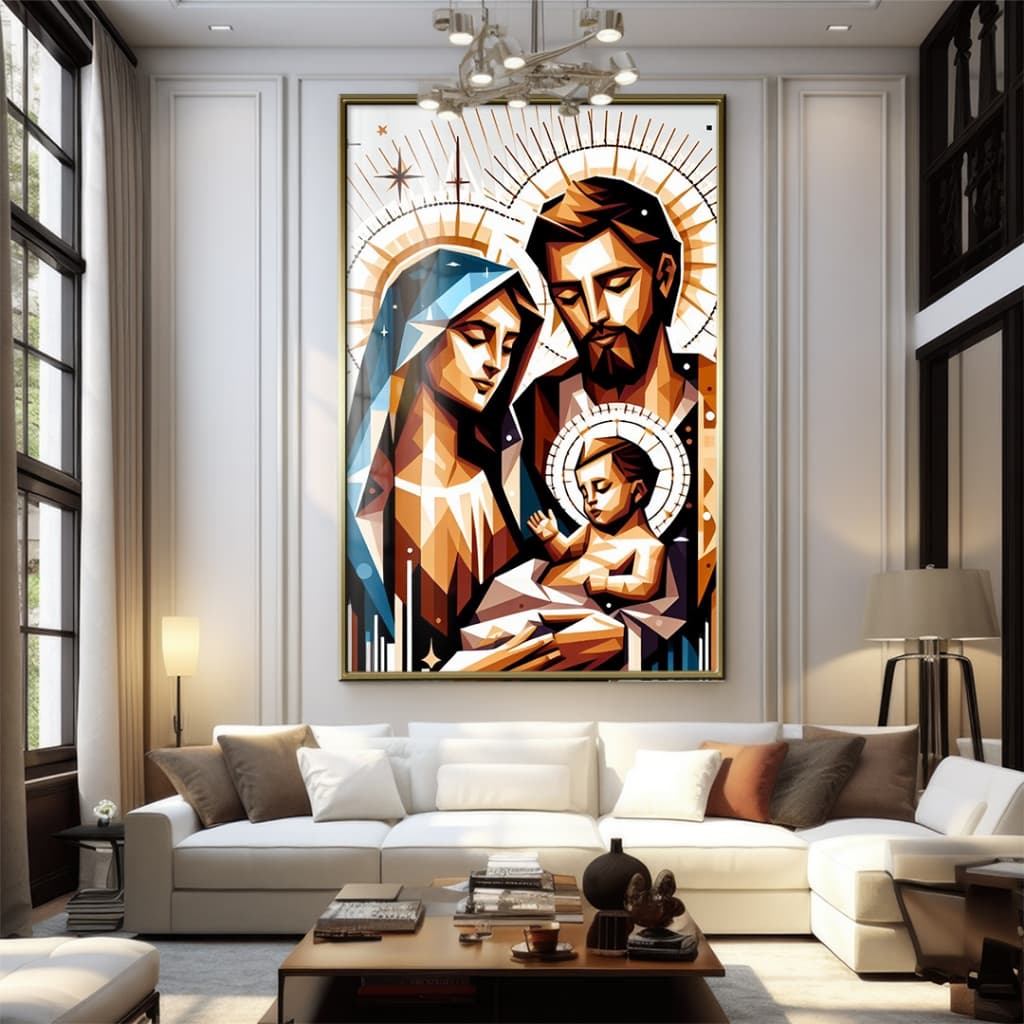 Quadro Decorativo GRANDE Alta Resolução Para Sala Quarto Escritório Quadro Sagrada Família