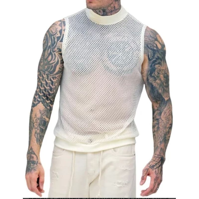 Camiseta Regata Machão De Tela Arrastão Masculina Premium