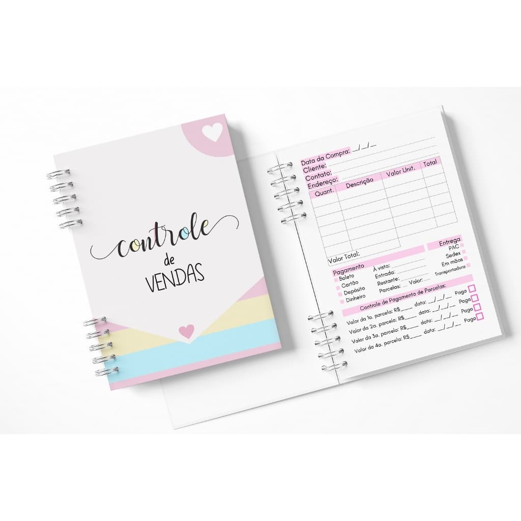 Caderno de Controle de Vendas a Prazo, vendas parceladas, Fiado