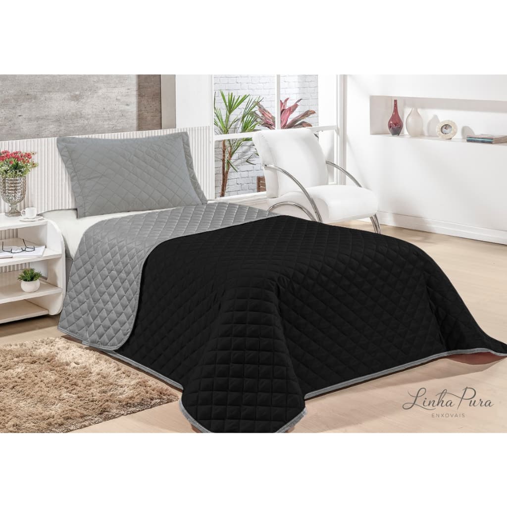 Cobre Leito Solteiro Dupla Face Matelado com Linha