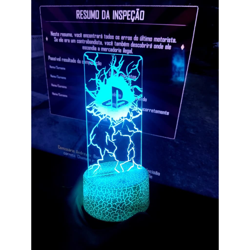 Luminária de Mesa Led Playstation Xbox Gamer