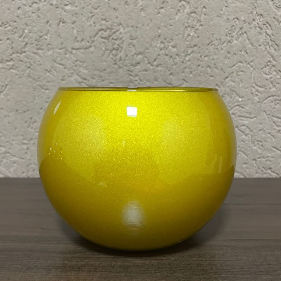 Vaso Vidro Flor Arte Aquário Dourado 2 Litros Decoração