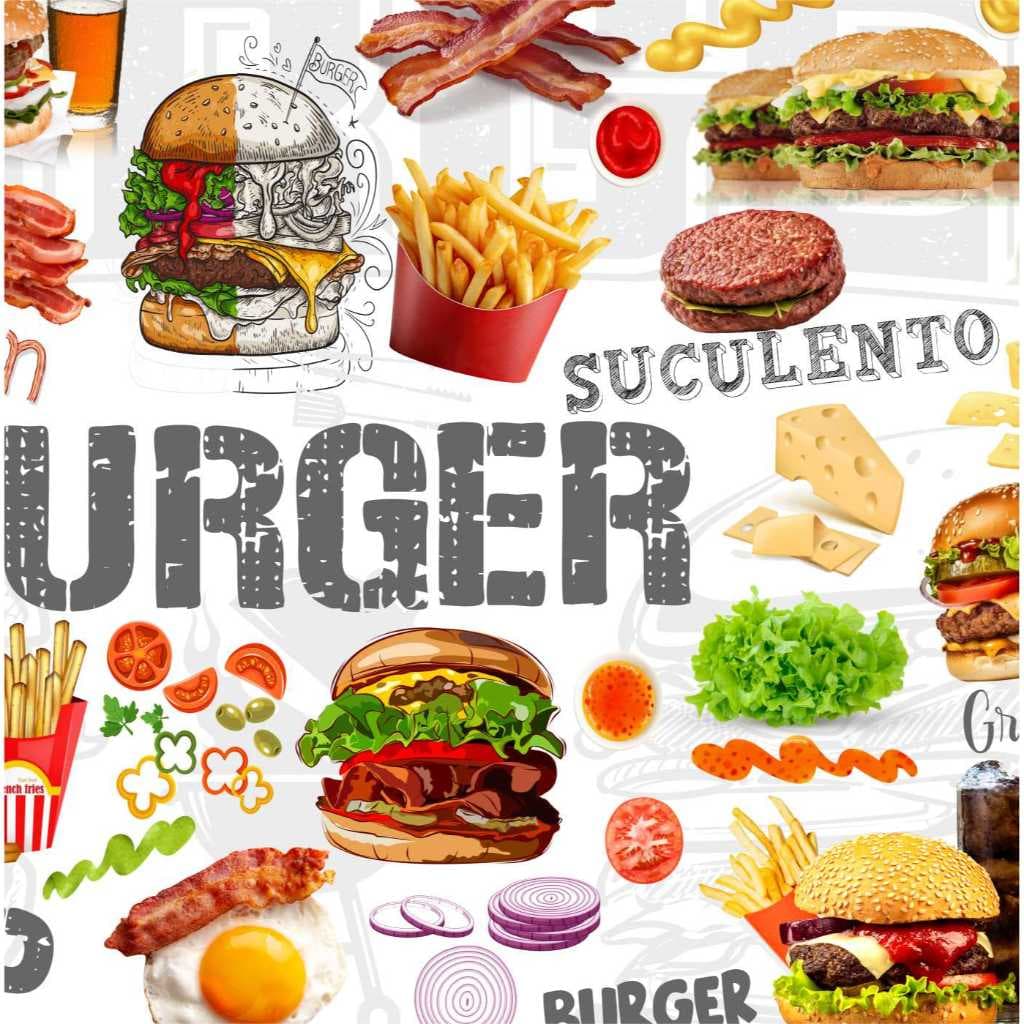 Adesivo Parede Lanches Lanchonete Fritas Hamburguer S306
