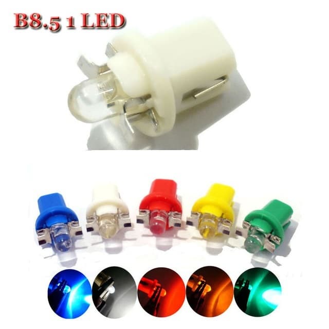 2/10 x Lâmpada Led Automotiva T5 b8.5 12v Lampada painel carro moto Lâmpada de carro T5 b8.5 COB