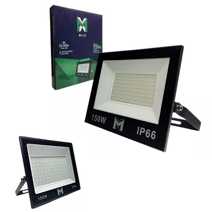 kit 2 Refletor Holofote 150w LED SMD IP66 6500k Bivolt iluminação residencial/comercial IP66