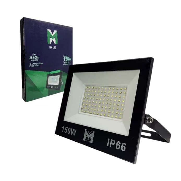 Kit 5 Refletor Led 150w Holofote Prova D'água Frio iluminação residencial/comercial externo jardim