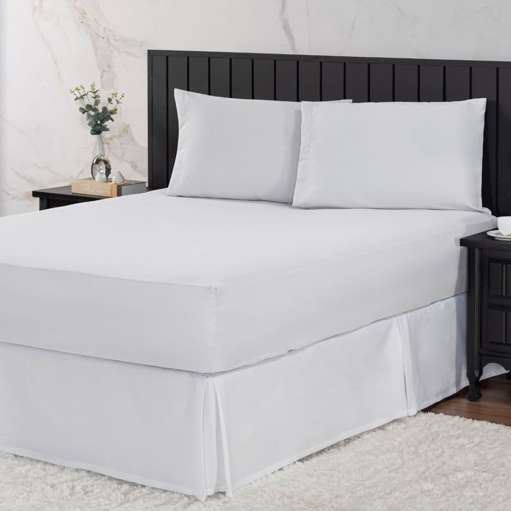 Jogo De Cama Lençol Com Elástico + 2 Fronhas - Cama Casal King 400 Fios Clássico