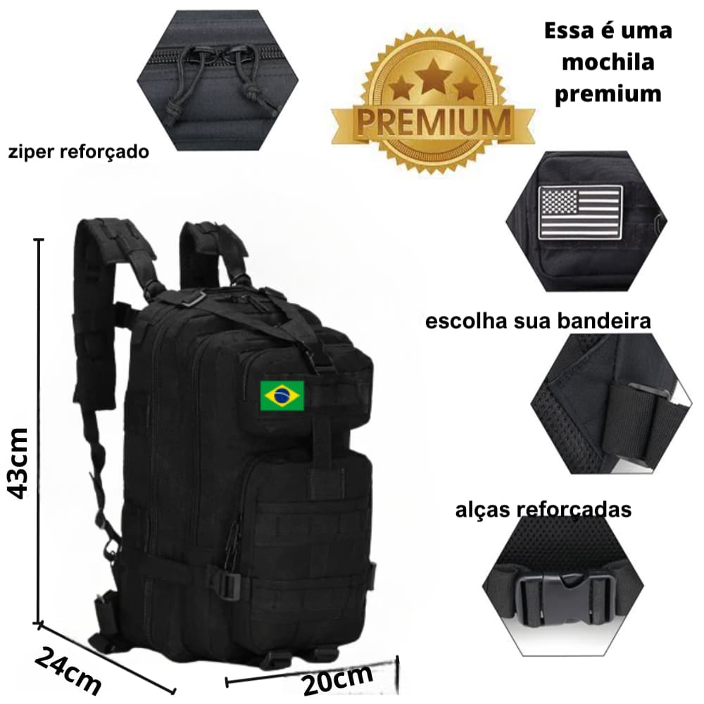Mochila Dia A Dia 30 Litros Resistente Barata Camping Viagem Trabalho c/2 pack