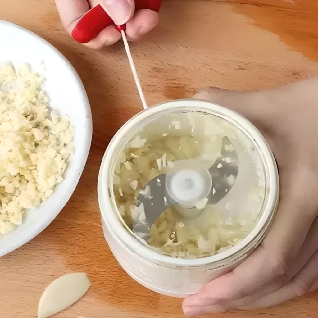 Mini Triturador Processador Moedor de Alho Cebola Temperos e Frutas