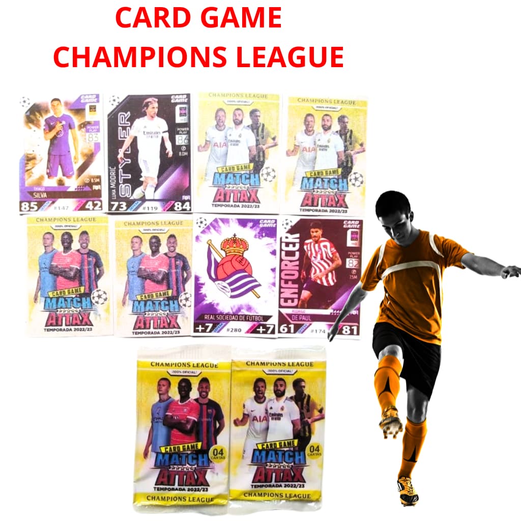 Kit 15 Pacotinhos Card Game CHAMPIONS LEAGUE FUTEBOL  60 Cartinhas incríveis!