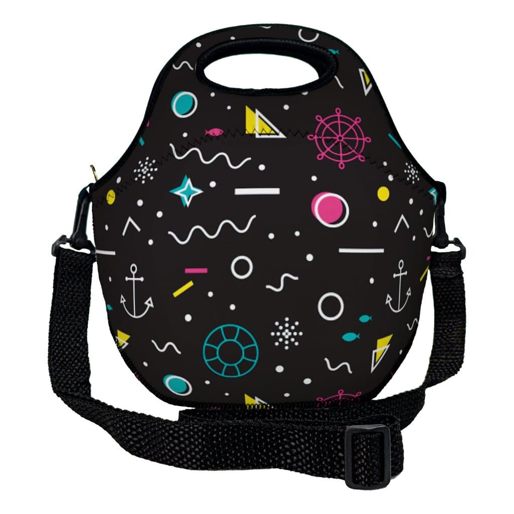 Lancheira Térmica em Neoprene - ISOPRENE - Abstrato Black