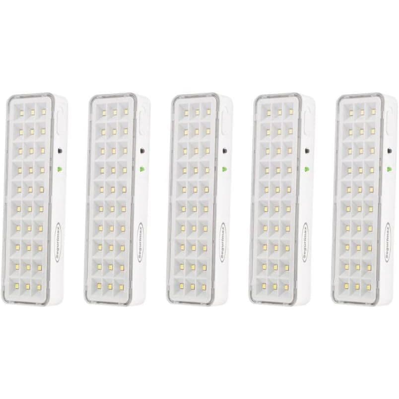 Kit 5 Lâmpada Luminária Luz de Emergência 30 Leds Slim