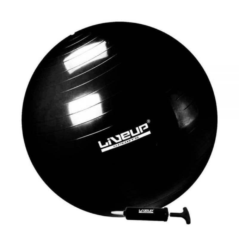 BOLA SUIÇA 65CM PREMIUM PRETA - LIVEUP COM INFLADOR