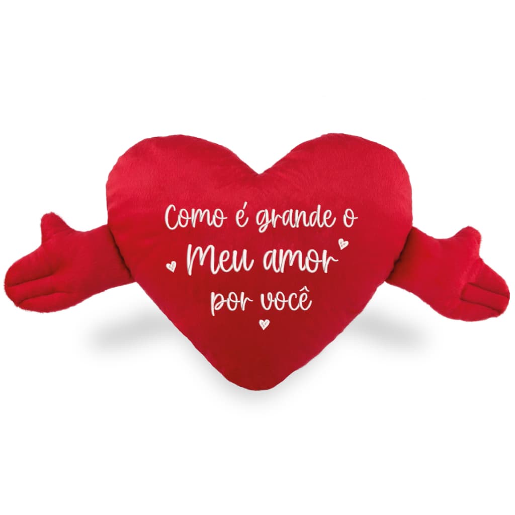Coração com Mãos G  "Como é grande meu amor por você" 75cm Toybrink