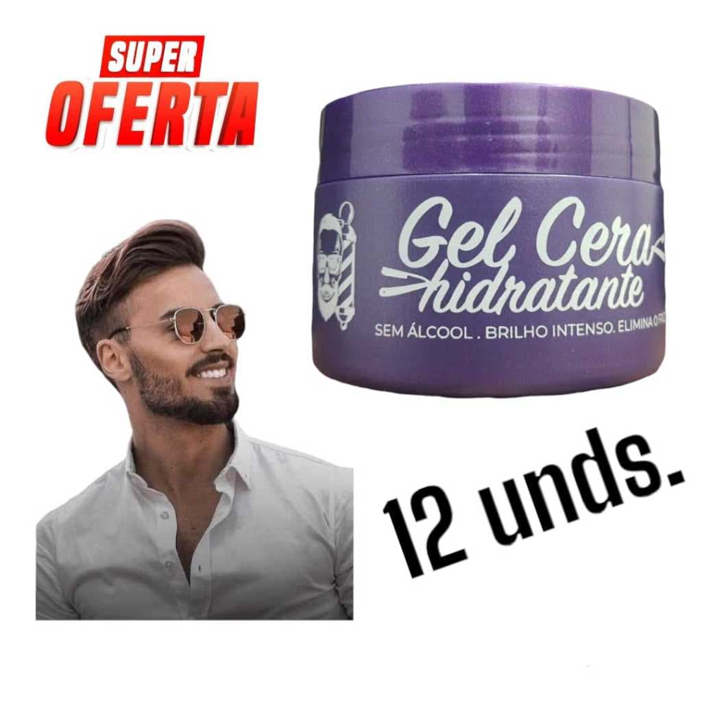 kit 12  unds gel cera trancista barbeiro cabelo baby hair modelador fixa profissional