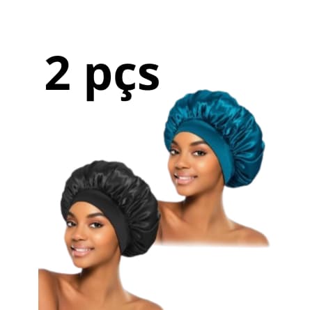 Kit 2 Touca de Cetim Boné  De Aba Larga, Boné De Dormir Para Mulheres Cetim Faixa de Coz