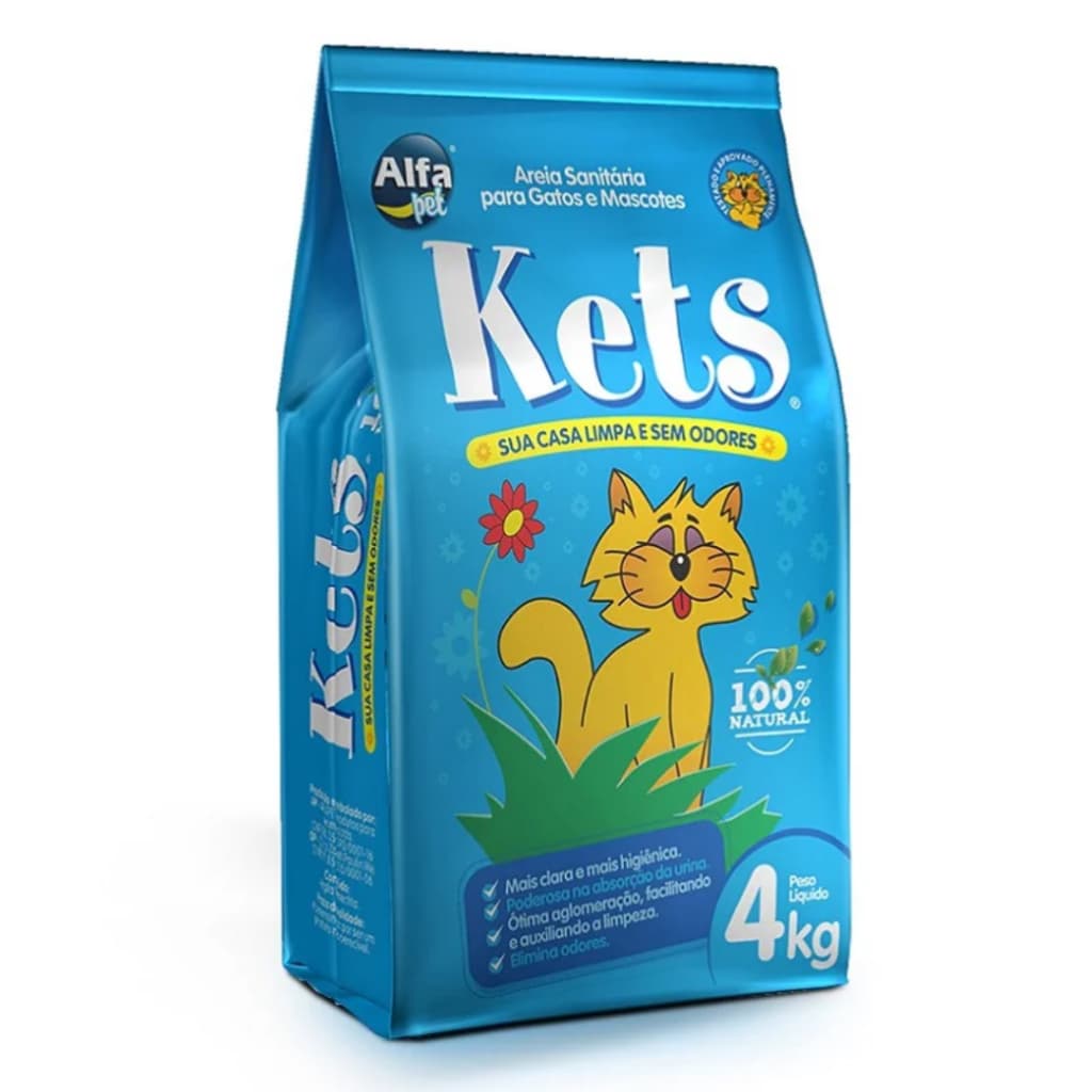 Areia Higiênica Kets para Gatos 4 kg