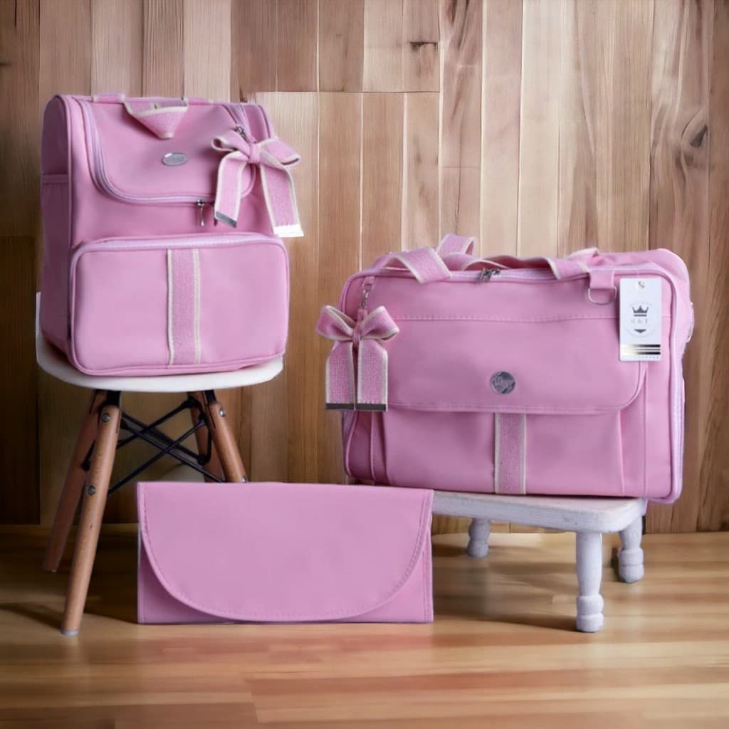 Kit Bolsa Maternidade Mochila Grande 2 em 1 com Mala de Bebê Completo