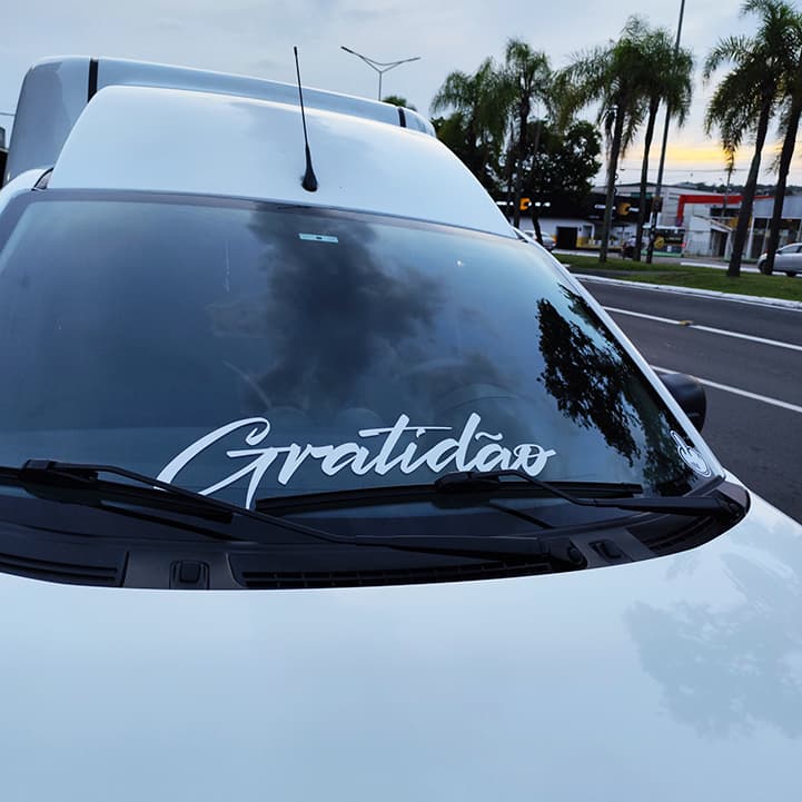 Adesivo para Parabrisa - Gratidão - Carro - Em Recorte