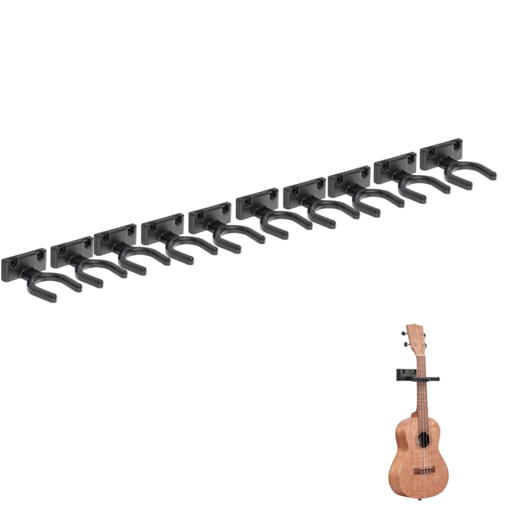 Kit C/10 Suporte Violão Ukulele Cavaco Fixo Preto