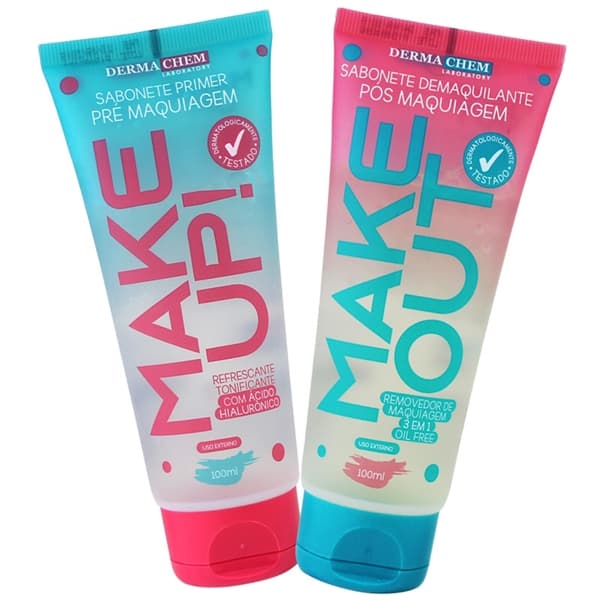 Kit 2 Sabonetes Pré E Pós Maquiagem Dermachem Make Up Out