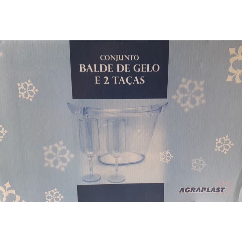 CONJUNTO BALDE DE GELO E 2 TAÇAS AGRAPLAST (CAPACIDADE 7L BALDE 150ML TAÇA)