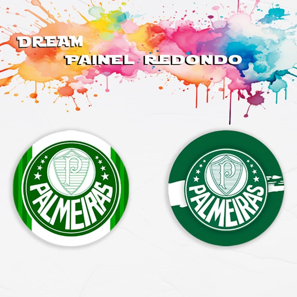 Capa para Painel Redondo Decorativo Temático Palmeiras Time Futebol Esporte Festa Aniversario Menino Menina
